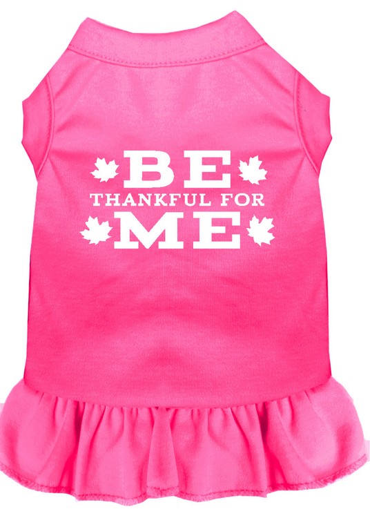 Be Thankful for Me Screen Print Dress Bright Pink XS